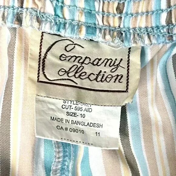 Vtg 80s Bermuda Shorts Pull-On Striped Multicolor Coastal Grandma Women’s 10 - Picture 7 of 10